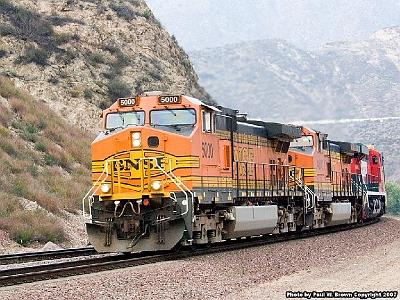 BNSF 5000 at Swarthout Cyn Rd Cajon CA on 21 April 2007.jpg